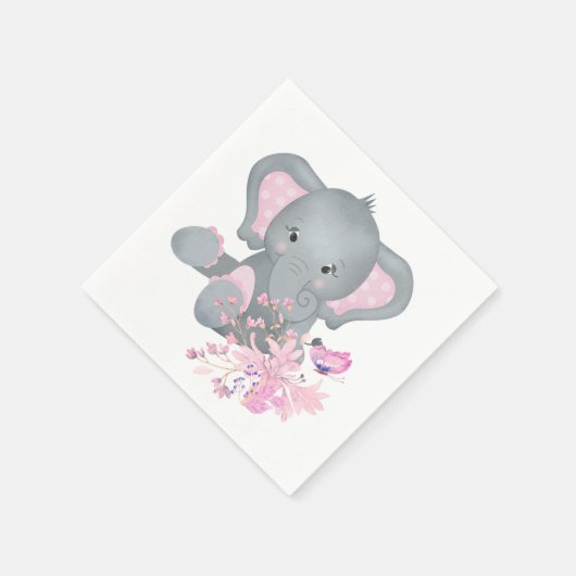 Cute waterverf Elephant Servet (Hoek)