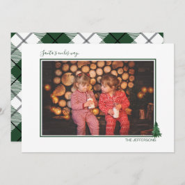 Cute Waterverf Evergreen & Pset Holiday Card Feestdagenkaart