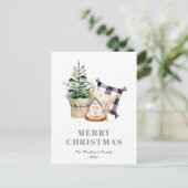 Cute Waterverf Farmhouse kerst Feestdagenkaart (Staand voorkant)
