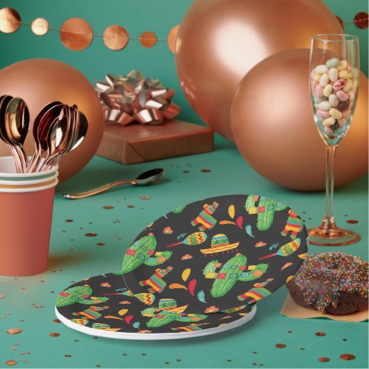 Cute Waterverf Fiesta Paper Borden Papieren Bordje (Multi)