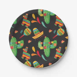 Cute Waterverf Fiesta Paper Borden Papieren Bordje