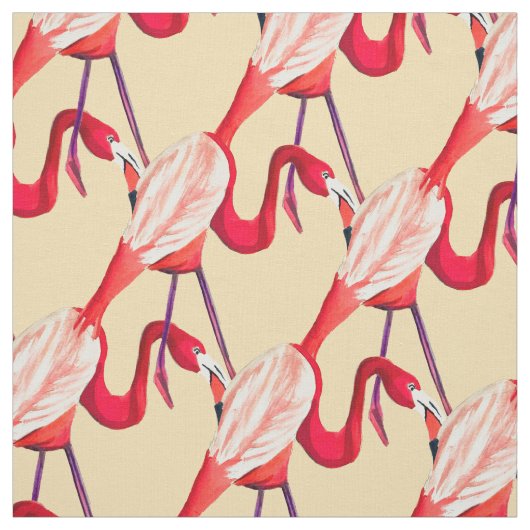 Cute waterverf flamingo funky modern stof (Swatch)
