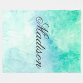 Cute Waterverf Fleece Deken (Voorkant (Horizontaal))