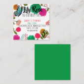 Cute Waterverf Floral Butterfly Birthday Invite Informatiekaartje (Voorkant / Achterkant)