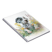 Cute Waterverf Floral Dalmatian Puppy Dog Notitieboek (Rechterzijde)