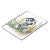 Cute Waterverf Floral Dalmatian Puppy Dog Notitieboek (Linkerzijde)