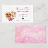 Cute Waterverf Floral Pet Dog Grooming Service Visitekaartje (Voorkant / Achterkant)