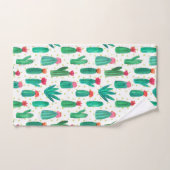 Cute Waterverf Flowering Cactus Pattern Bad Handdoek (Handdoek)
