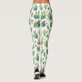 Cute Waterverf Flowering Cactus Pattern Leggings (Achterkant)