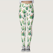 Cute Waterverf Flowering Cactus Pattern