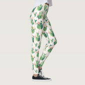 Cute Waterverf Flowering Cactus Pattern Leggings (Rechts)