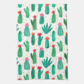 Cute Waterverf Flowering Cactus Pattern Theedoek (Verticaal)