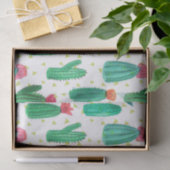 Cute Waterverf Flowering Cactus Pattern Tissuepapier (Geschenk)