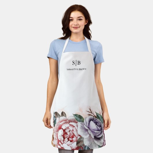 Cute Waterverf Flowers Cook Chef Baker Schort (Gedragen)