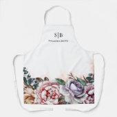 Cute Waterverf Flowers Cook Chef Baker Schort (Voorkant)