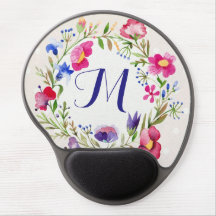 Cute Waterverf Flowers Floral Fine Monogram