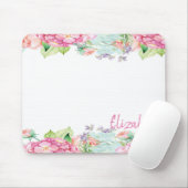 Cute Waterverf Flowers - Gepersonaliseerd Muismat (Met muis)
