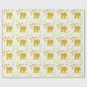 Cute Waterverf Flowery Golden Honey Beehive Cadeaupapier (Vlak)