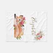 Cute waterverf fox baby fleece deken (Voorkant (Horizontaal))