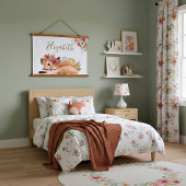 Cute waterverf fox baby hangend wandkleed