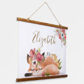 Cute waterverf fox baby hangend wandkleed (Gebogen)