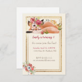 Cute waterverf fox baby kaart (Voorkant / Achterkant)