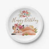 Cute waterverf fox baby papieren bordje (Voorkant)