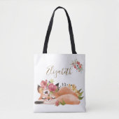 Cute waterverf fox baby tote bag (Voorkant)