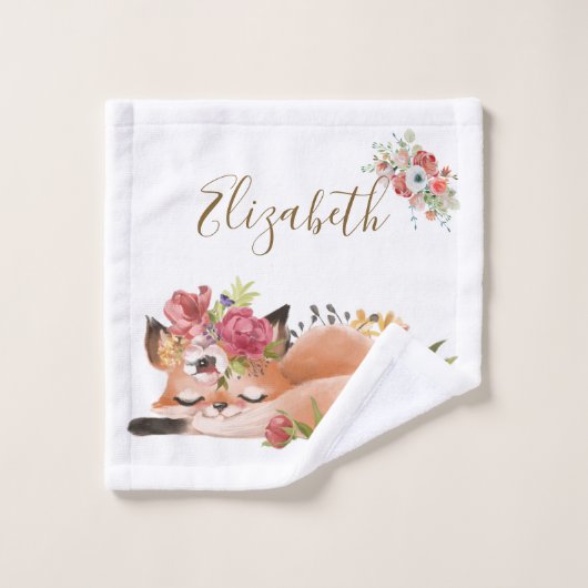 Cute waterverf fox baby washandje (Wasdoekje)