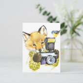 Cute Waterverf Fox die Afbeeldingen gebruikt Briefkaart (Staand voorkant)