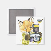 Cute Waterverf Fox die Afbeeldingen gebruikt Magneet (Voorkant / Achterkant)