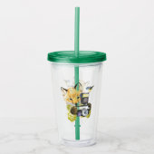 Cute Waterverf Fox die Afbeeldingen inneemt Acryl Drinkbeker (Voorkant)