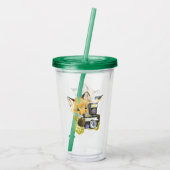 Cute Waterverf Fox die Afbeeldingen inneemt Acryl Drinkbeker (Achterkant)