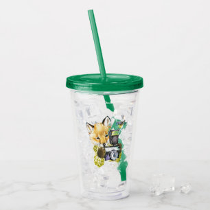 Cute Waterverf Fox die Afbeeldingen inneemt Acryl Drinkbeker