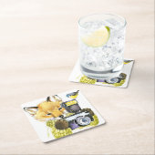 Cute Waterverf Fox die Afbeeldingen inneemt Kartonnen Onderzetters (Insitu)