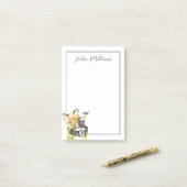 Cute Waterverf Fox die Afbeeldingen inneemt | Naam Post-it® Notes (Op bureau)