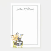 Cute Waterverf Fox die Afbeeldingen inneemt | Naam Post-it® Notes (Voorkant)
