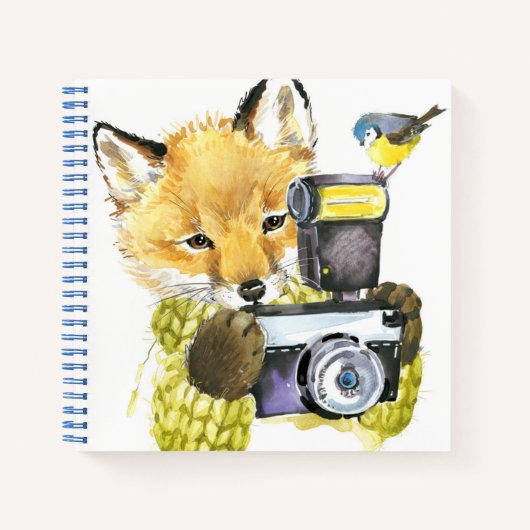 Cute Waterverf Fox die Afbeeldingen inneemt Notitieboek (Voorkant)