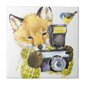 Cute Waterverf Fox die Afbeeldingen inneemt Tegeltje (Voorkant)