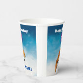 Cute Waterverf Fox happy Birthday Persoonlijk Papieren Bekers (Rechts)