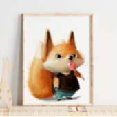 Cute Waterverf Fox Lollipop | Fox Wall Print