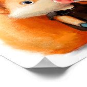 Cute Waterverf Fox Lollipop | Fox Wall Print (Hoek)