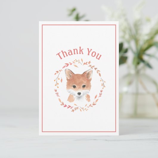 Cute Waterverf Fox Simple Bedankt (Staand voorkant)