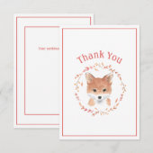 Cute Waterverf Fox Simple Bedankt (Voorkant / Achterkant)