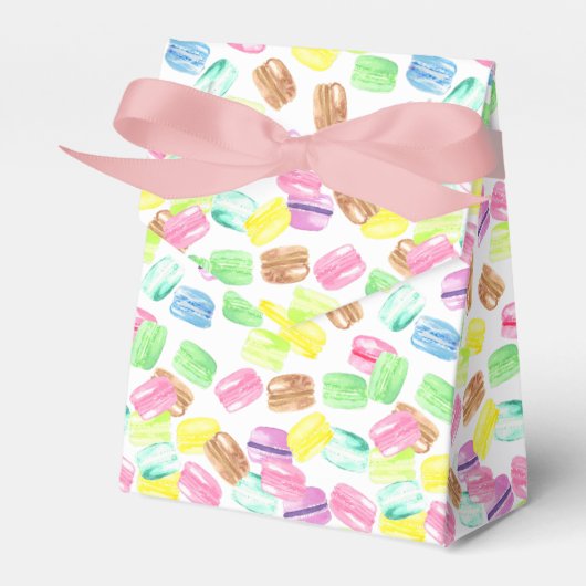 Cute Waterverf Frans Macaroon Patroon Bedankdoosjes (Voorkant Zijde)