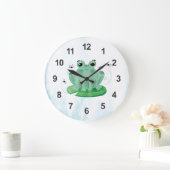 Cute Waterverf Frog Large Clock Grote Klok (Huis)