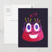 Cute Waterverf Geek Snoep Character Mathematicus Briefkaart (Voorkant / Achterkant)
