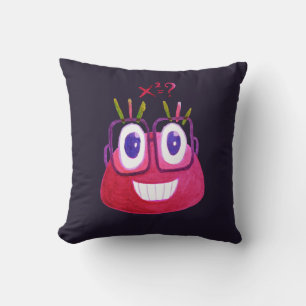 Cute Waterverf Geek Snoep Character Mathematicus Kussen