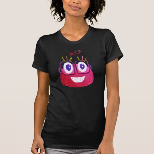 Cute Waterverf Geek Snoep Character Mathematicus T-shirt (Voorkant)