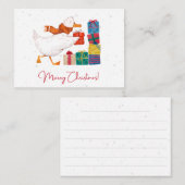 Cute Waterverf geïllustreerd Goose Kerstmis Notitiekaartje (Voorkant / Achterkant)